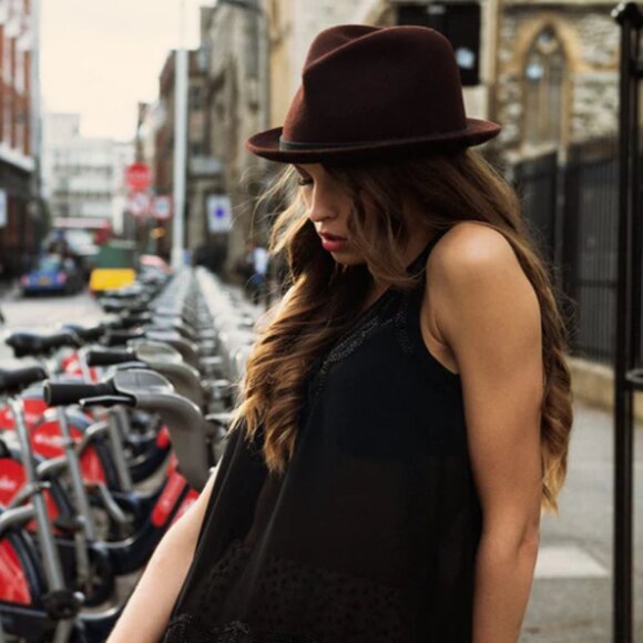 NEW Jamie Slye Wool Fedora Hat - The Viv In Brown Size: Small or Size: Medium main image 9